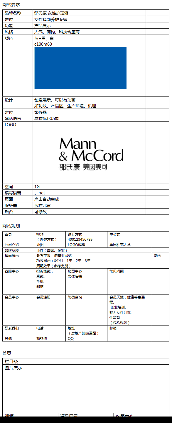 網站要求